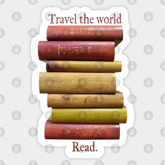 Travel the World Read Book Lovers Sticker by candhdesigns